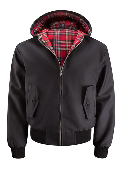 Miesten hupullinen Harrington-takki – musta