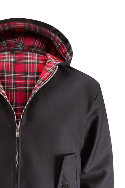 Miesten hupullinen Harrington-takki – musta