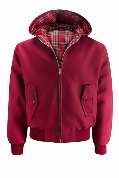 Miesten hupullinen Harrington-takki – viininpunainen