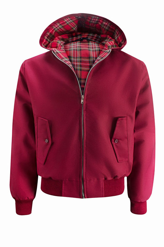 Miesten hupullinen Harrington-takki – viininpunainen