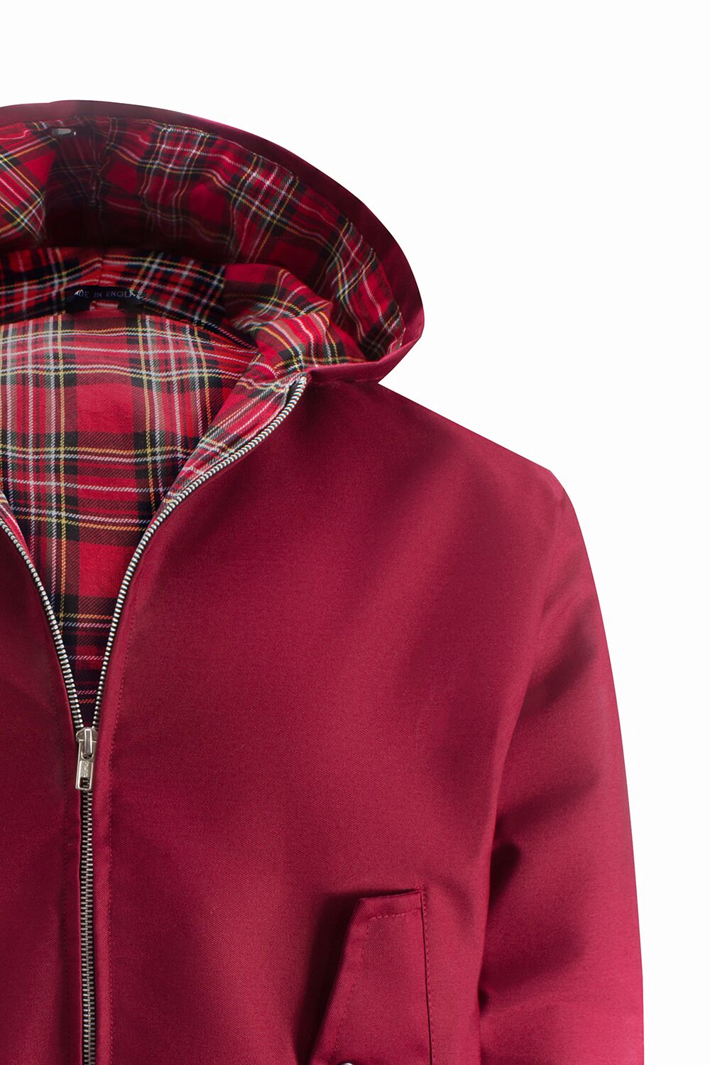 Miesten hupullinen Harrington-takki – viininpunainen