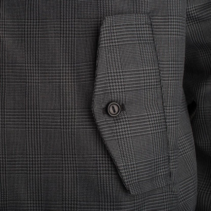 Miesten ruudullinen Harrington-takki – tummanharmaa ruutu