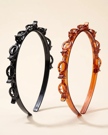 PIMOVO ClipStyle headbands in black and tortoiseshell brown