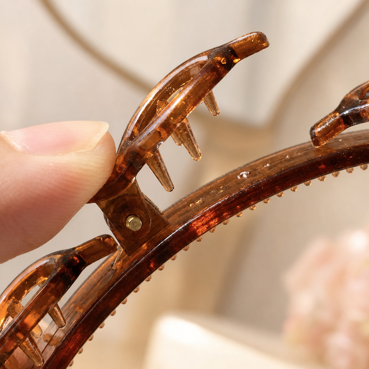 Close-up van het geïntegreerde klikclipmechanisme van ClipStyle